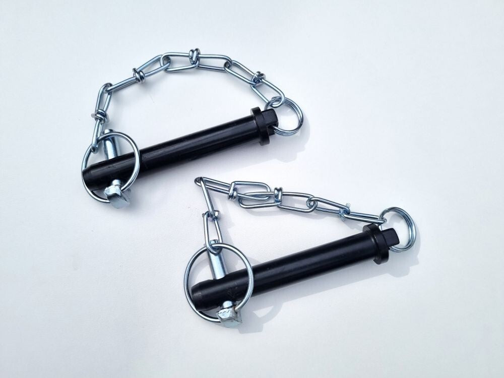 2 x Oberlenkerbolzen mit Kette Kat 1 Ø19mm Gerätebolzen Oberlenker Bolzen 130hp